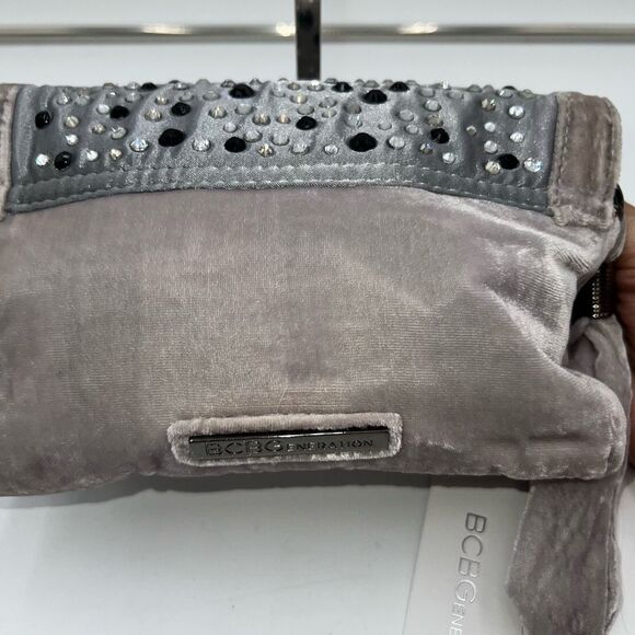 BCBGeneration Gray Velvet Studded Wristlet - Picture 5 of 11